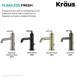 Sale Ramus Single Handle Bathroom Sink Faucet with Lift Rod Drain in Brushed Gold Single Hole