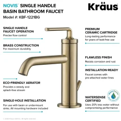 Discount Ramus Single Handle 2-Pack Bathroom Sink Faucet with Lift Rod Drain in Brushed Gold Single Hole