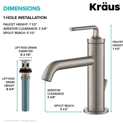 Clearance Ramus Single Handle 2-Pack Bathroom Sink Faucet with Lift Rod Drain in Spot Free Stainless Steel Single Hole