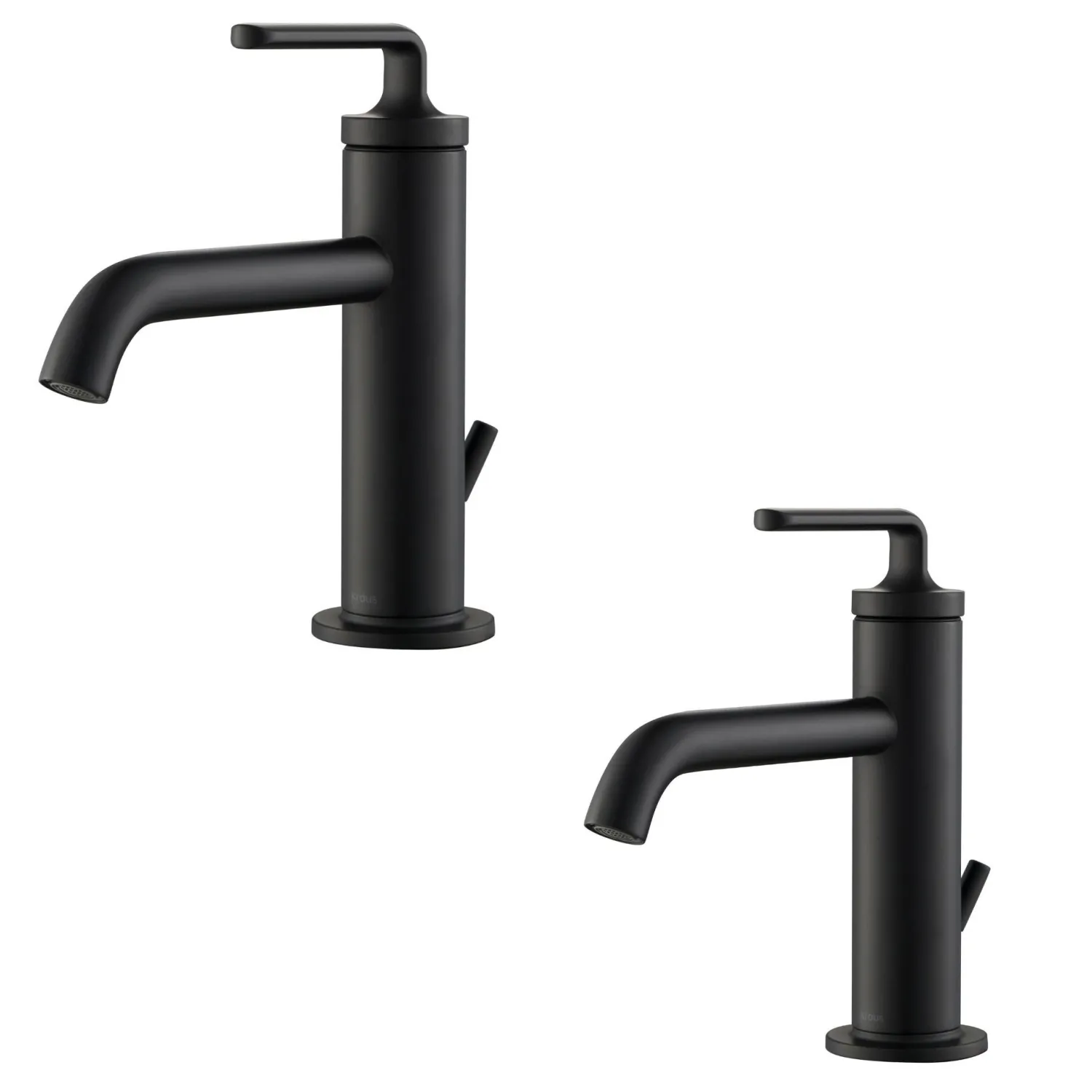 Online Ramus Single Handle 2-Pack Bathroom Sink Faucet with Lift Rod Drain in Matte Black Single Hole