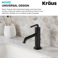 Online Ramus Single Handle 2-Pack Bathroom Sink Faucet with Lift Rod Drain in Matte Black Single Hole