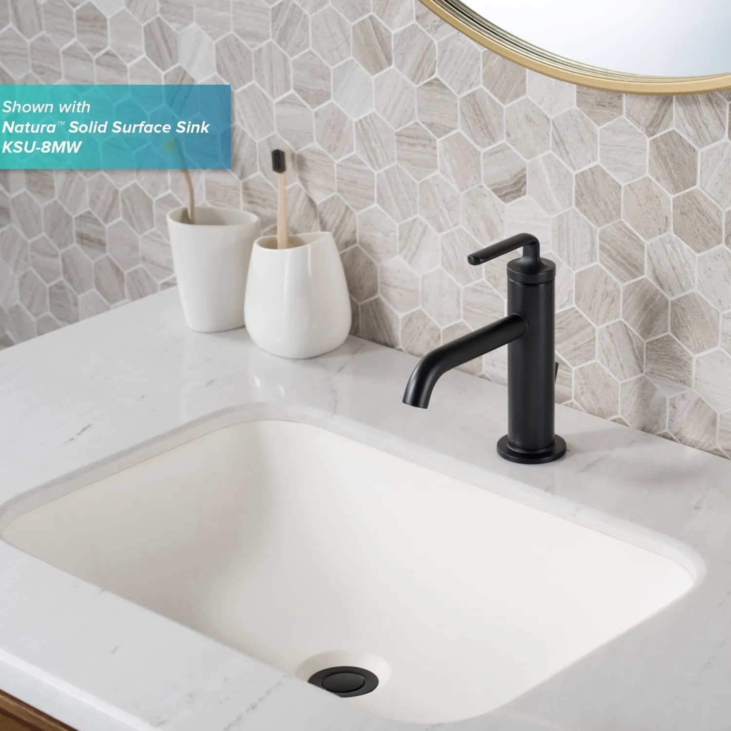 Online Ramus Single Handle 2-Pack Bathroom Sink Faucet with Lift Rod Drain in Matte Black Single Hole