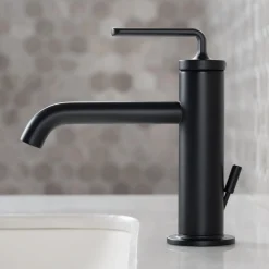 Online Ramus Single Handle 2-Pack Bathroom Sink Faucet with Lift Rod Drain in Matte Black Single Hole