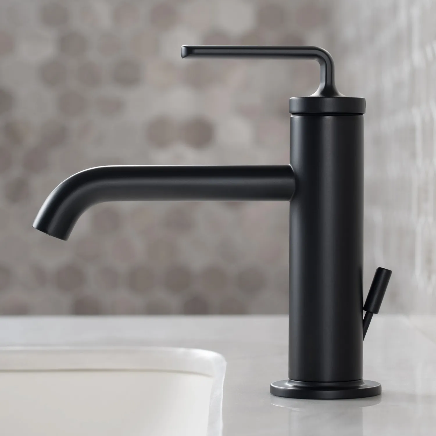 Online Ramus Single Handle 2-Pack Bathroom Sink Faucet with Lift Rod Drain in Matte Black Single Hole