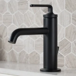 Online Ramus Single Handle 2-Pack Bathroom Sink Faucet with Lift Rod Drain in Matte Black Single Hole