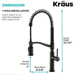 Best Sellette Commercial Style Pull-Down Kitchen Faucet in Oil Rubbed Bronze Single Hole