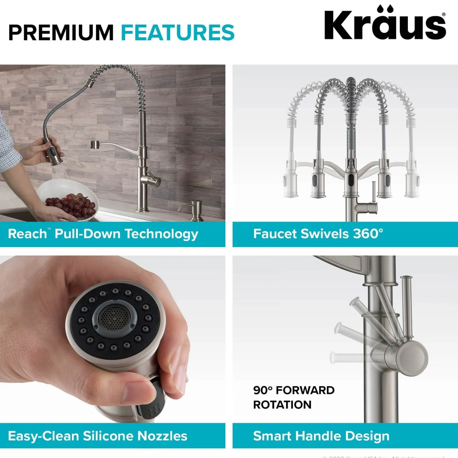 Outlet Sellette Commercial Style Pull-Down Kitchen Faucet in Spot Free Stainless Steel Single Hole