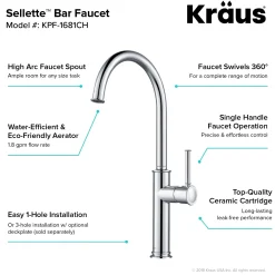 Sellette Kitchen Bar Faucet in Chrome Single Hole|Bar Faucets