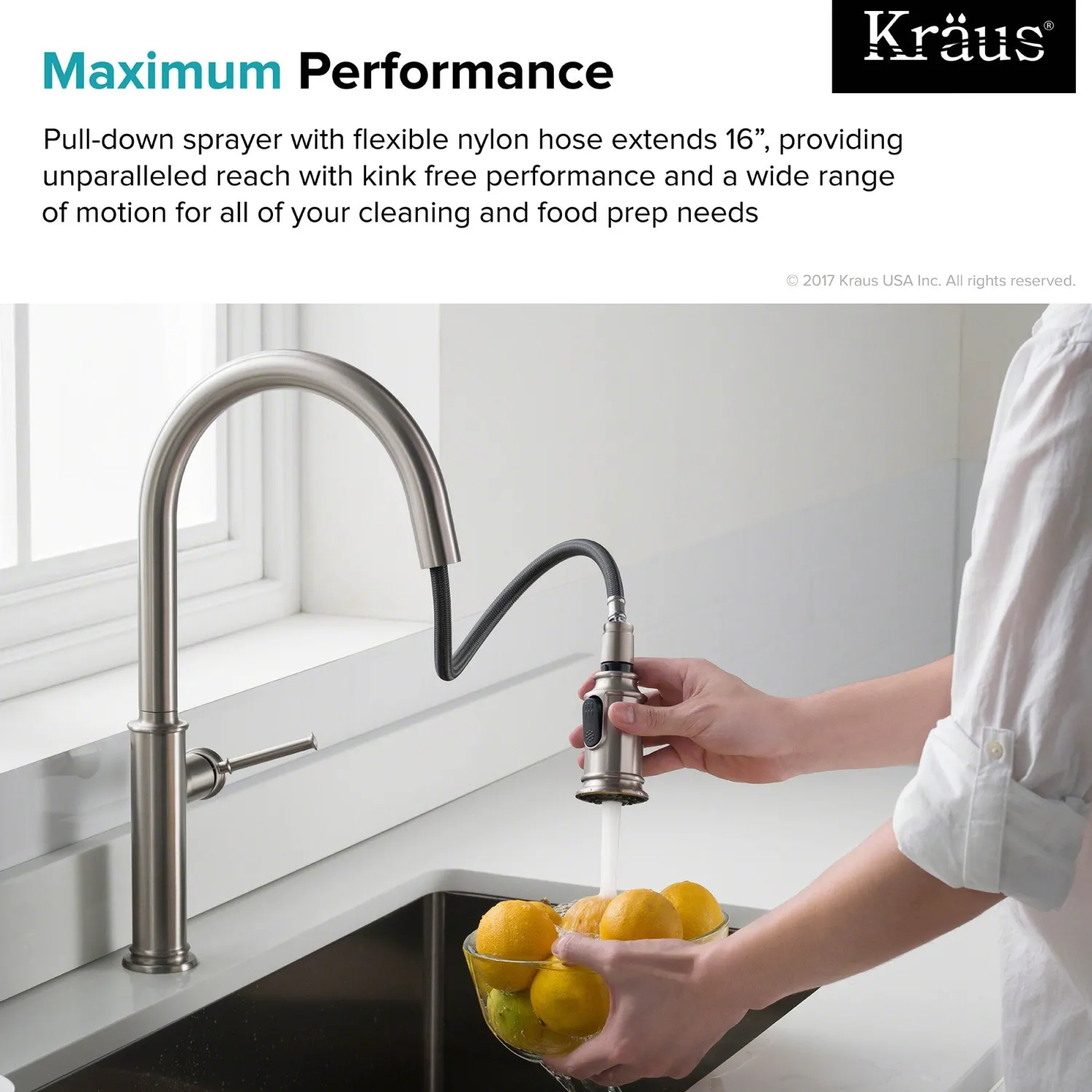 Hot Sellette Single Handle Pull Down Kitchen Faucet with Dual Function Sprayhead in Spot Free all-Brite Stainless Steel Single Hole