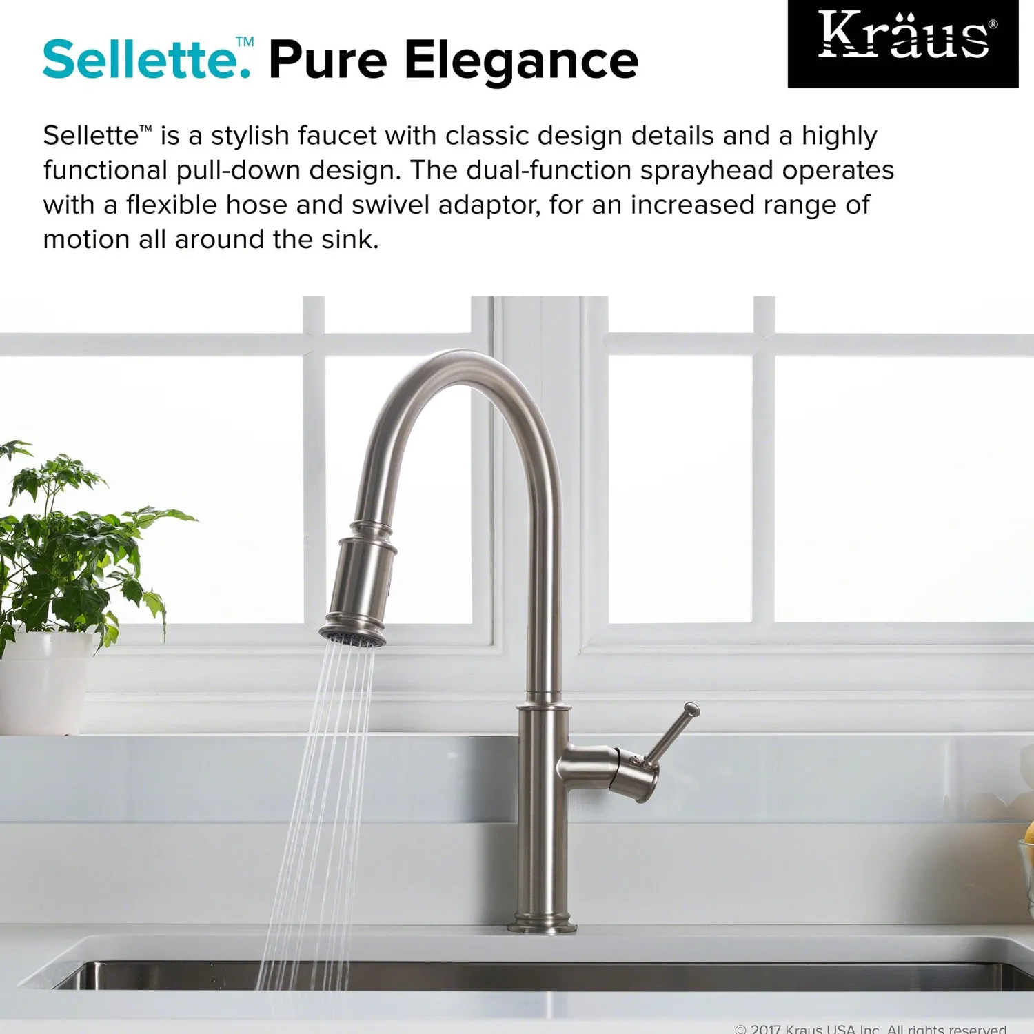Hot Sellette Single Handle Pull Down Kitchen Faucet with Dual Function Sprayhead in Spot Free all-Brite Stainless Steel Single Hole