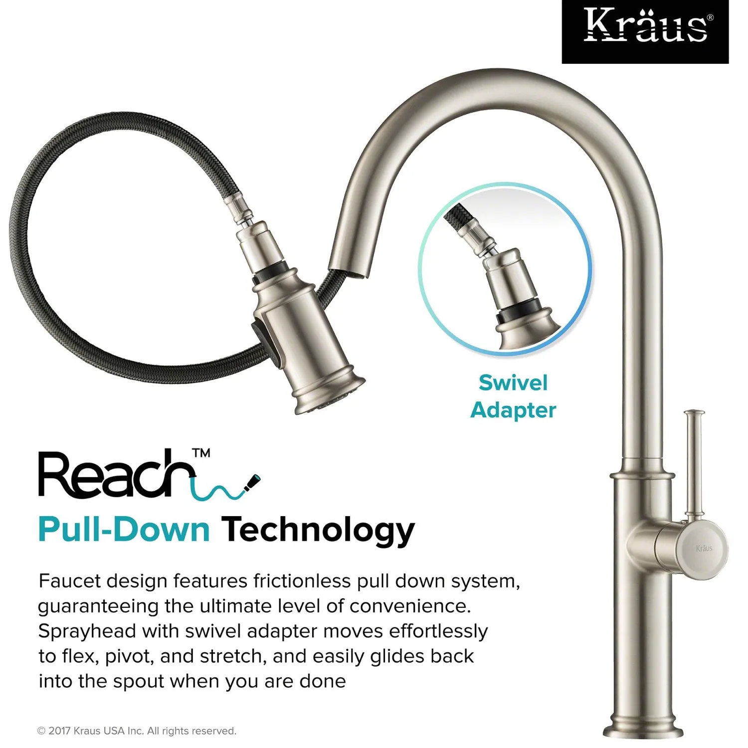 Hot Sellette Single Handle Pull Down Kitchen Faucet with Dual Function Sprayhead in Spot Free all-Brite Stainless Steel Single Hole