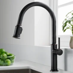 Sale Sellette Single Handle Pull Down Kitchen Faucet with Dual Function Sprayhead in Oil Rubbed Bronze Single Hole