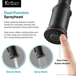 Sale Sellette Single Handle Pull Down Kitchen Faucet with Dual Function Sprayhead in Oil Rubbed Bronze Single Hole