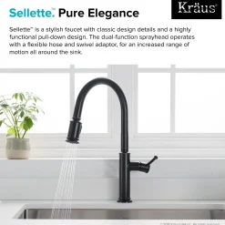 New Sellette Single Handle Pull Down Kitchen Faucet with Deck Plate and Soap Dispenser in Oil Rubbed Bronze Single Hole