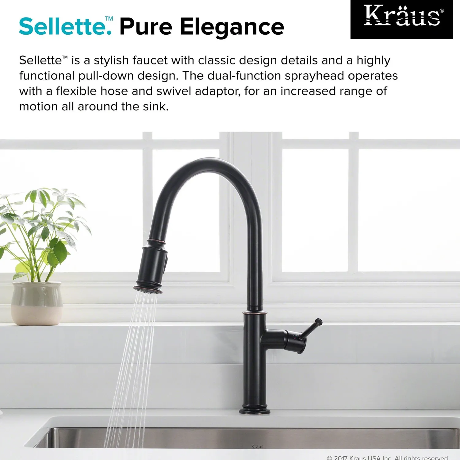 New Sellette Single Handle Pull Down Kitchen Faucet with Deck Plate and Soap Dispenser in Oil Rubbed Bronze Single Hole