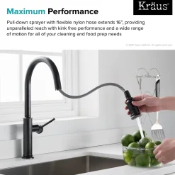 New Sellette Single Handle Pull Down Kitchen Faucet with Deck Plate and Soap Dispenser in Oil Rubbed Bronze Single Hole