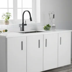 New Sellette Single Handle Pull Down Kitchen Faucet with Deck Plate and Soap Dispenser in Oil Rubbed Bronze Single Hole