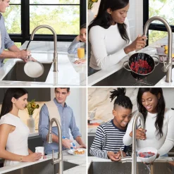 Sale Sellette Single Handle Pull Down Kitchen Faucet with Deck Plate and Soap Dispenser in Spot Free Stainless Steel Single Hole