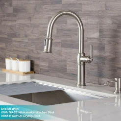 Hot Sellette Traditional Single Handle Pull-Down Kitchen Faucet in Spot Free Stainless Steel Single Hole