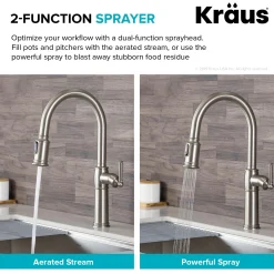 Hot Sellette Traditional Single Handle Pull-Down Kitchen Faucet in Spot Free Stainless Steel Single Hole