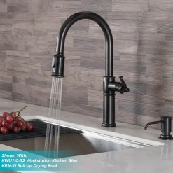 Online Sellette Traditional Single Handle Pull-Down Kitchen Faucet in Oil Rubbed Bronze Single Hole