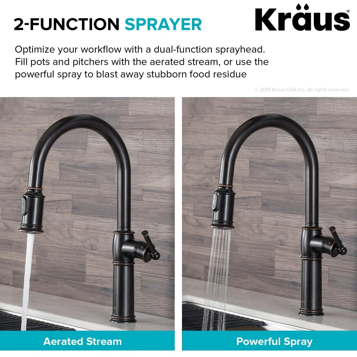 Online Sellette Traditional Single Handle Pull-Down Kitchen Faucet in Oil Rubbed Bronze Single Hole