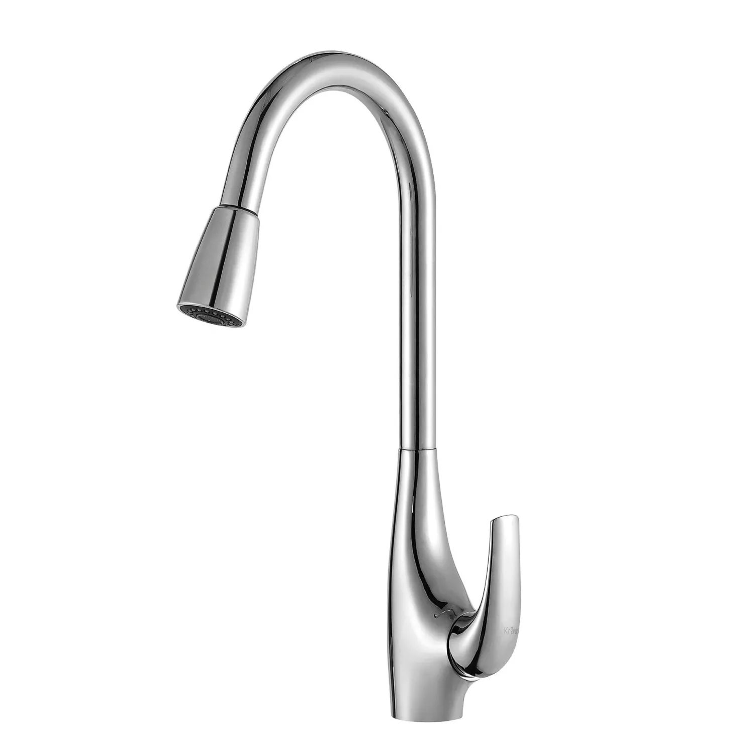 Discount Single-Handle High Arch Kitchen Faucet with Pull Down Dual-Function Sprayer in Chrome Single Hole