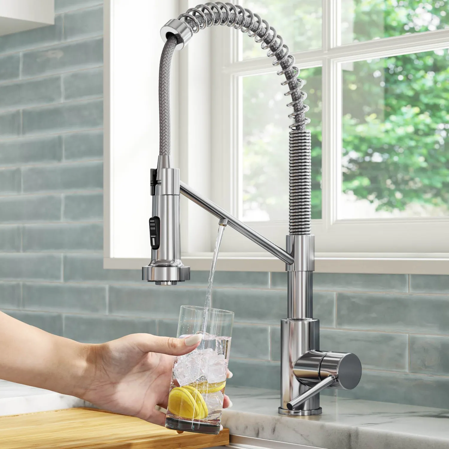 Best Single Handle Kitchen Faucet with Integrated Dispenser for Water Filtration in Chrome Single Hole|Water Filter Faucets