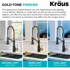 Clearance Single Handle Kitchen Faucet with Integrated Dispenser for Water Filtration in Brushed Brass & Matte Black Single Hole|Water Filter Faucets