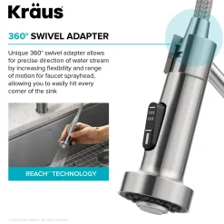 Single Handle Kitchen Faucet with Integrated Dispenser for Water Filtration in Matte Black Single Hole|Water Filter Faucets