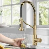 Best Single Handle Kitchen Faucet with Integrated Dispenser for Water Filtration in Brushed Brass Single Hole|Water Filter Faucets