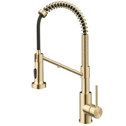 Sale Single Handle Kitchen Faucet with Integrated Dispenser for Water Filtration in Spot Free Antique Champagne Bronze Single Hole|Water Filter Faucets