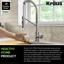 Sale Single Handle Kitchen Faucet with Integrated Dispenser for Water Filtration in Spot Free Stainless Steel Single Hole|Water Filter Faucets
