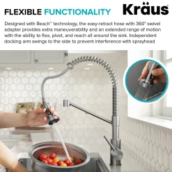 Sale Single Handle Kitchen Faucet with Integrated Dispenser for Water Filtration in Spot Free Stainless Steel Single Hole|Water Filter Faucets