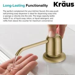 Best Single Hole Kitchen Soap and Lotion Dispenser in Brushed Gold Soap Dispensers