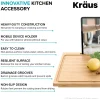 Clearance Solid Bamboo Cutting Board with Mobile Device Holder for most Standard Kitchen Sinks Cutting Boards