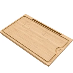 Clearance Solid Bamboo Cutting Board with Mobile Device Holder for most Standard Kitchen Sinks Cutting Boards