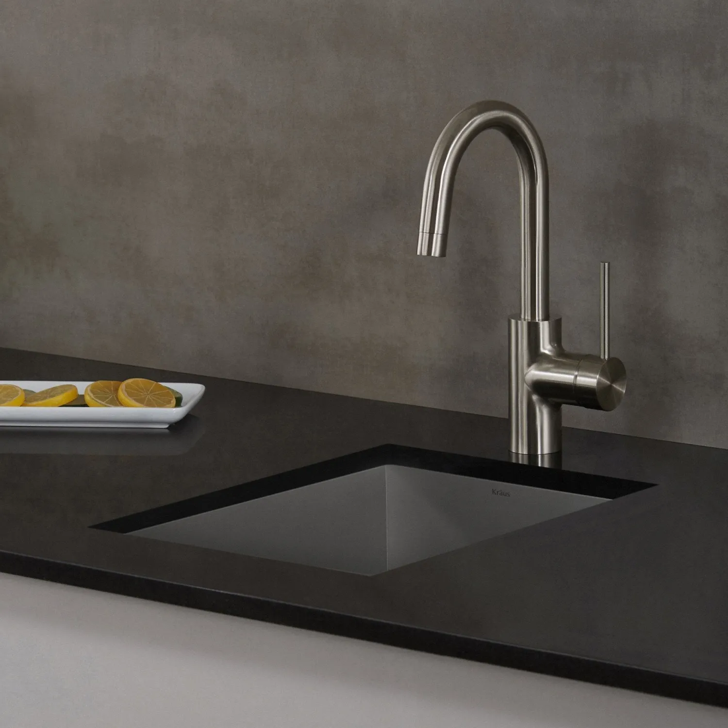 Spot Free Oletto Single Handle Kitchen Bar Faucet in all-Brite Stainless Steel Finish Bar Faucets