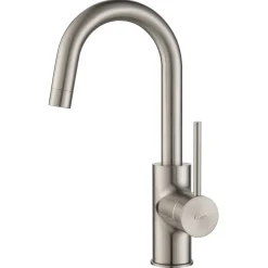 Spot Free Oletto Single Handle Kitchen Bar Faucet in all-Brite Stainless Steel Finish Bar Faucets