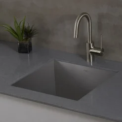Spot Free Oletto Single Handle Kitchen Bar Faucet in all-Brite Stainless Steel Finish Bar Faucets