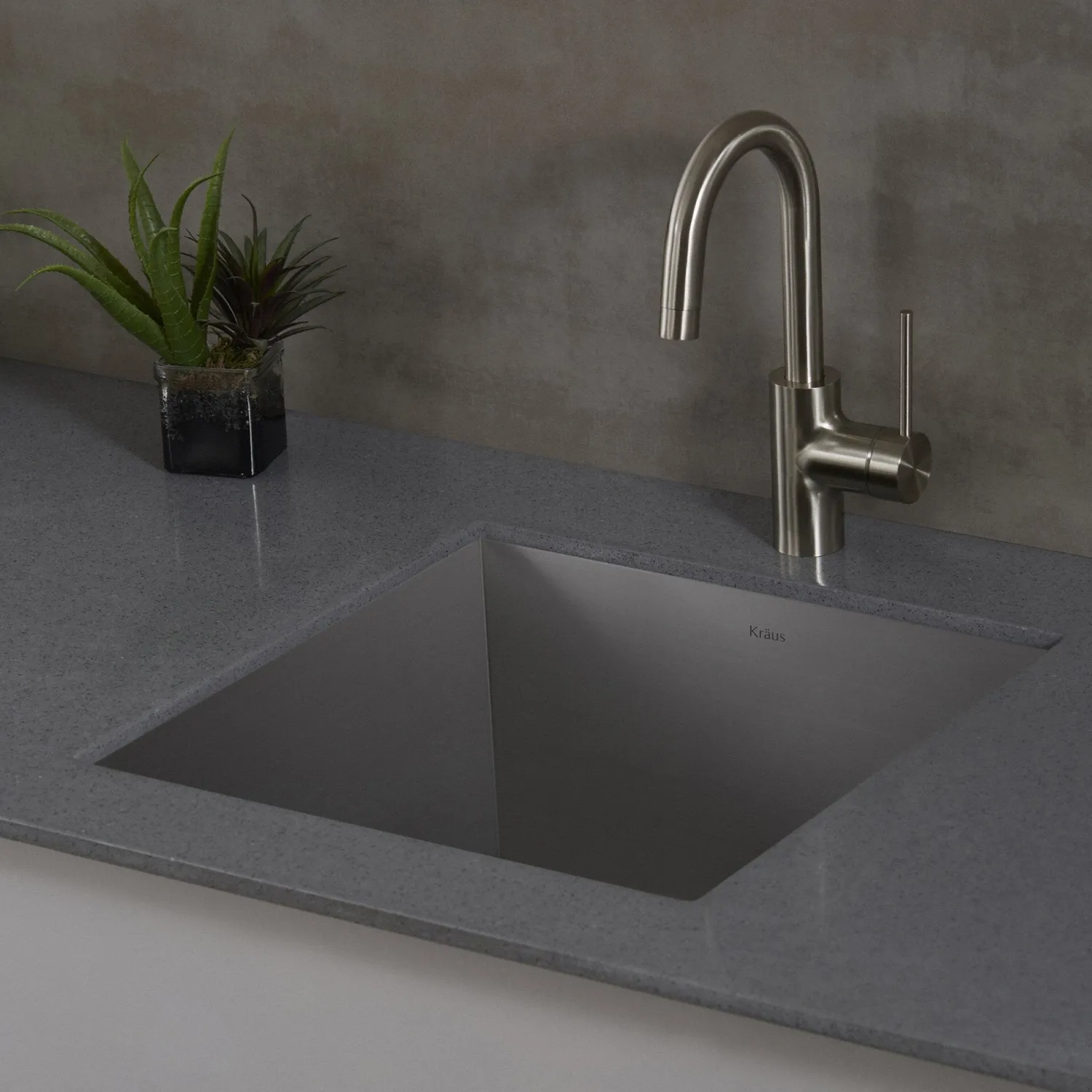 Spot Free Oletto Single Handle Kitchen Bar Faucet in all-Brite Stainless Steel Finish Bar Faucets