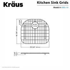 New Stainless Steel Bottom Grid with Protective Anti-Scratch Bumpers for KBU10 Kitchen Sink Bottom Grids