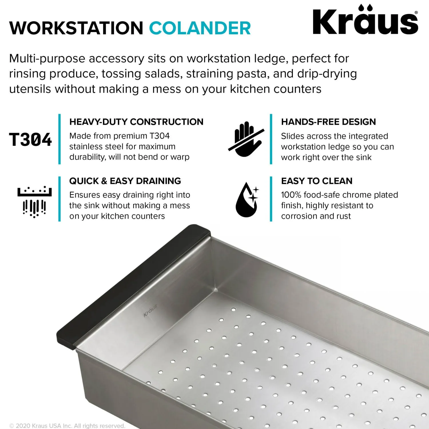 Best Stainless Steel Colander for Workstation Kitchen Sink Colanders