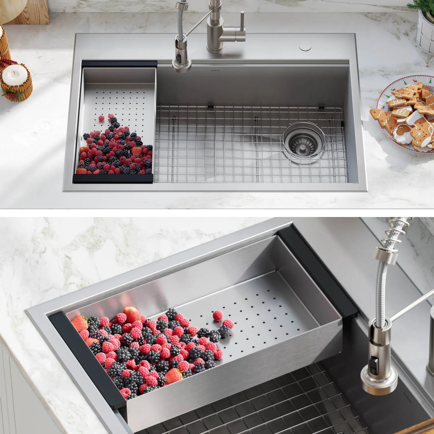 Best Stainless Steel Colander for Workstation Kitchen Sink Colanders