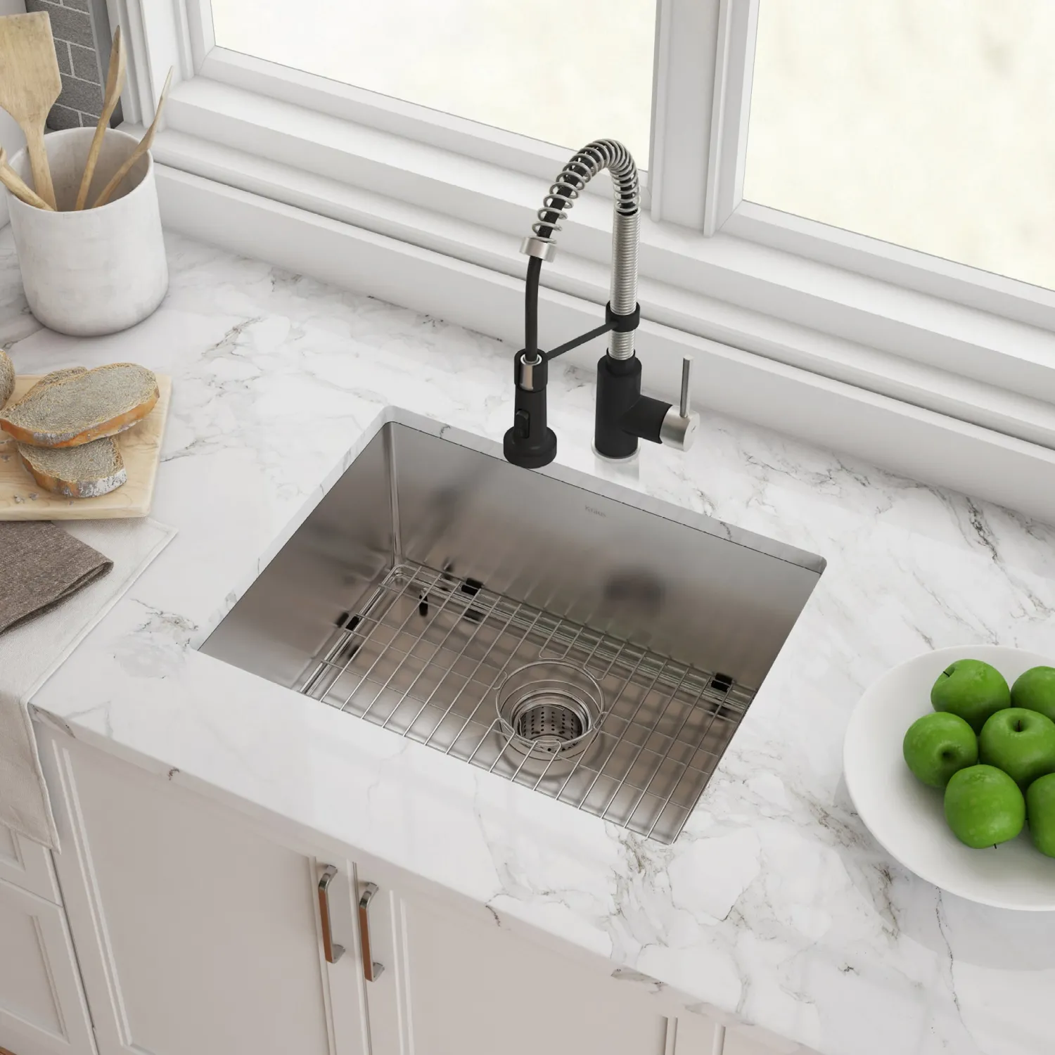 Best Standart PRO 23" 16 Gauge Rectangle Undermount Single Bowl Stainless Steel Kitchen Sink Stainless Steel Sinks|Single Bowl Sinks