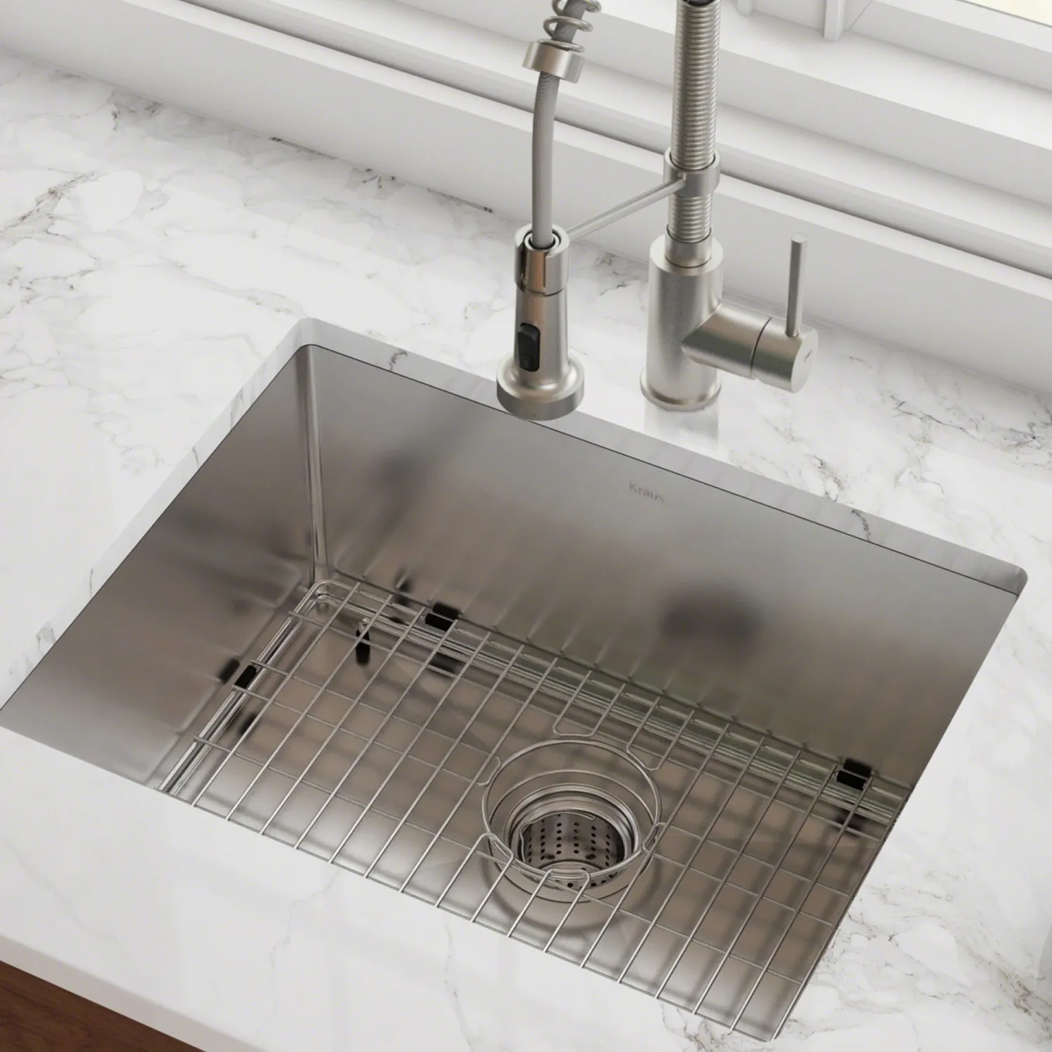Best Standart PRO 23" 16 Gauge Rectangle Undermount Single Bowl Stainless Steel Kitchen Sink Stainless Steel Sinks|Single Bowl Sinks