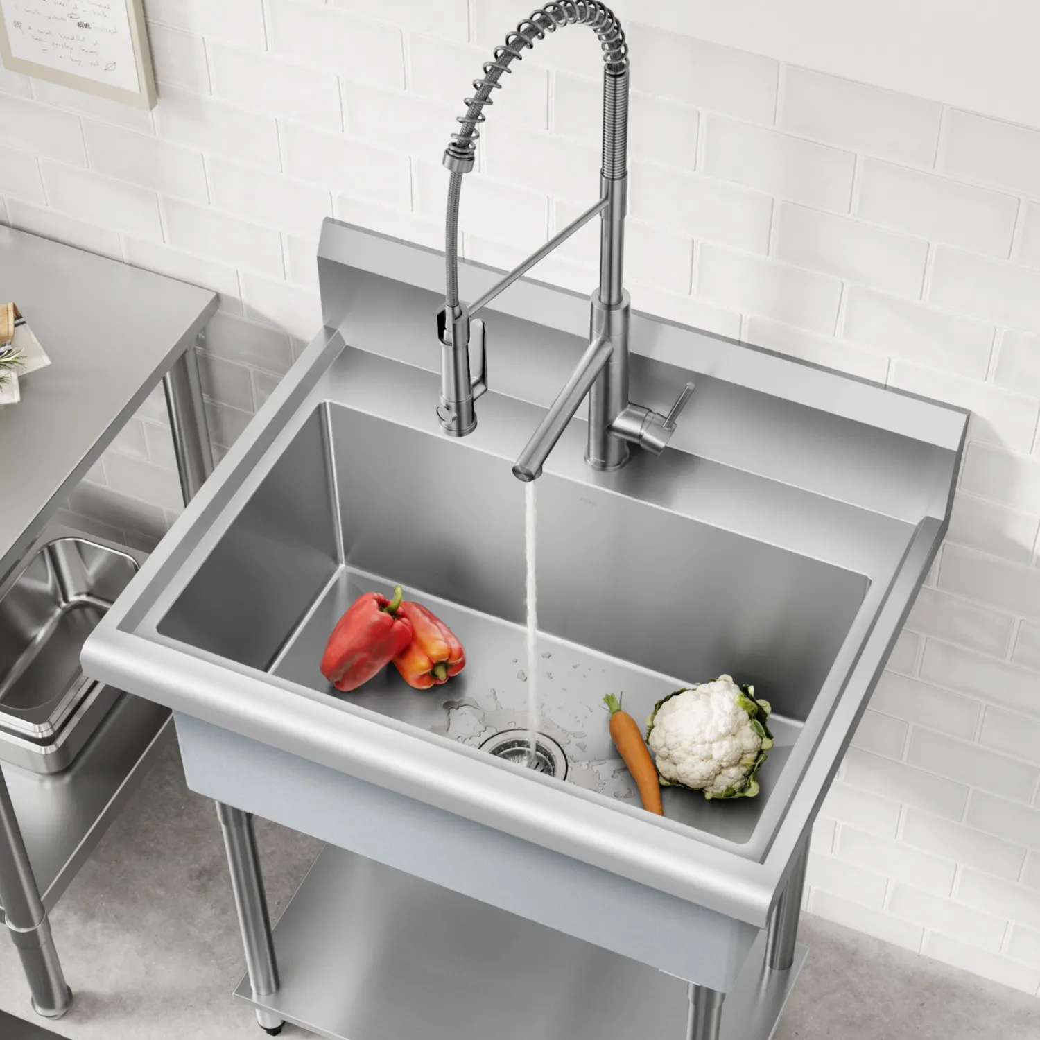 Outlet Standart Pro 32” 18-Gauge Stainless Steel Single Bowl Commercial Style Laundry Utility Sink Kraus Free Standing Utility Sinks|Laundry & Utility Sinks