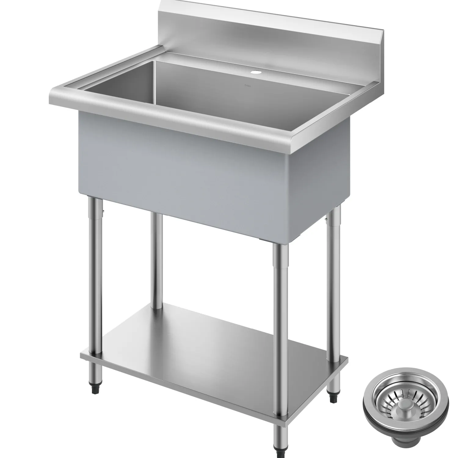 Outlet Standart Pro 32” 18-Gauge Stainless Steel Single Bowl Commercial Style Laundry Utility Sink Kraus Free Standing Utility Sinks|Laundry & Utility Sinks