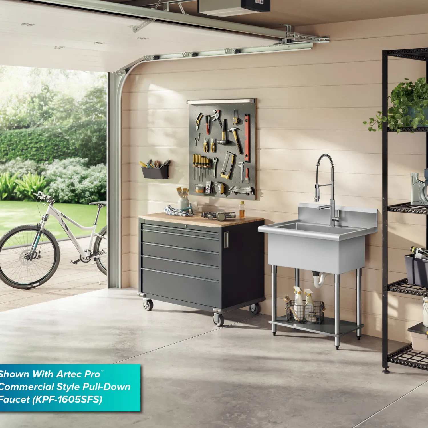 Outlet Standart Pro 32” 18-Gauge Stainless Steel Single Bowl Commercial Style Laundry Utility Sink Kraus Free Standing Utility Sinks|Laundry & Utility Sinks