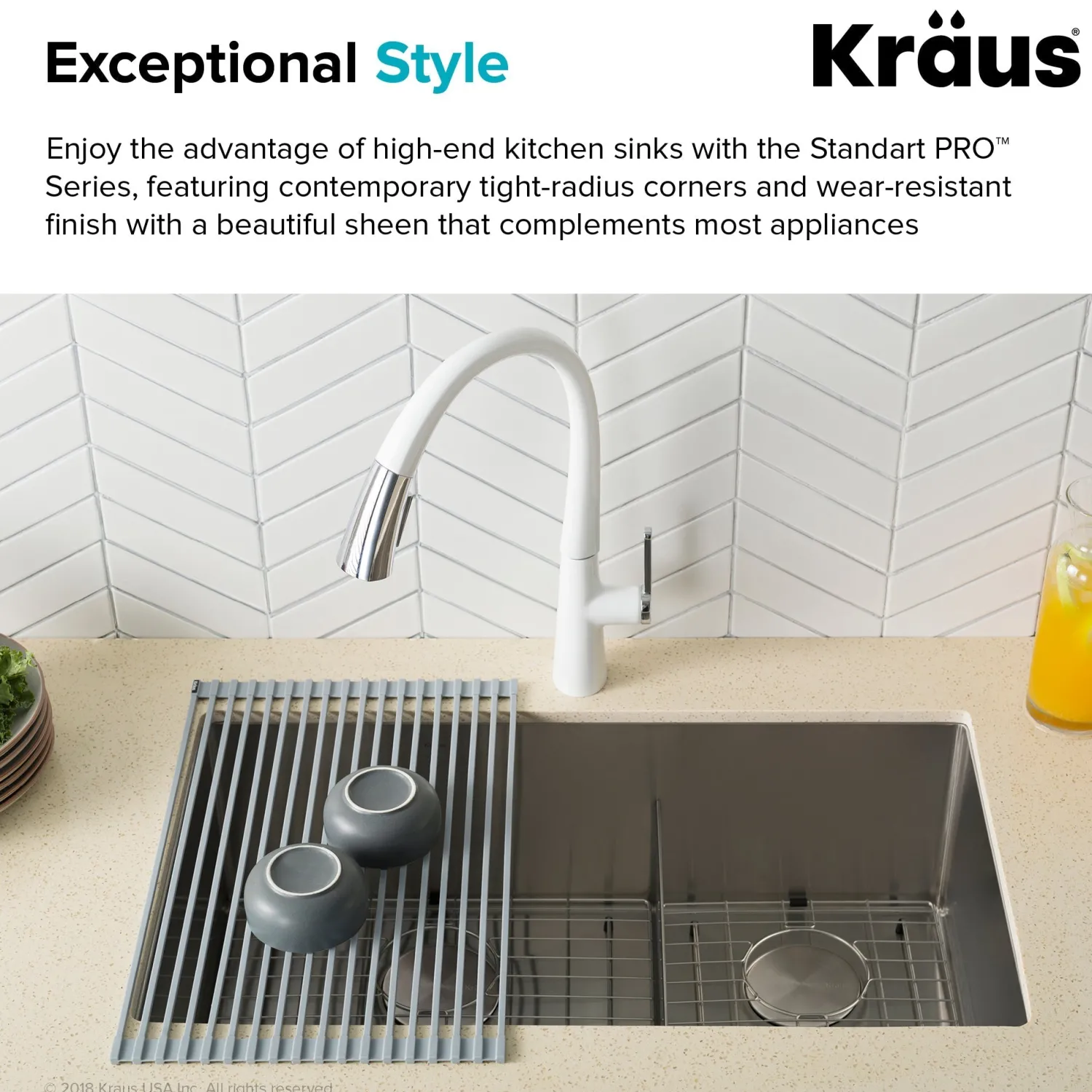 New Standart PRO 32" 16 Gauge Undermount 60/40 Low Divider Double Bowl Stainless Steel Kitchen Sink Stainless Steel Sinks|Double Bowl Sinks
